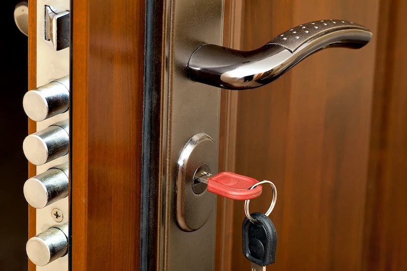 Commercial locksmith handling an office lockout